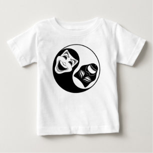 Camiseta Para Bebê Teatro Yin Yang Design - Máscaras de Comédia e Tra