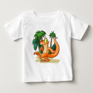 Camiseta Para Bebê Techo alaranjado em uma procura da ilha do