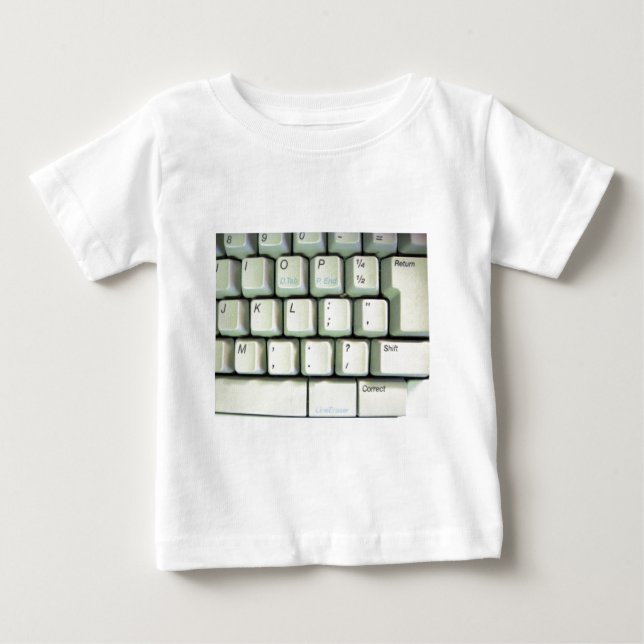 Camiseta Para Bebê Teclado de Máquina (Frente)