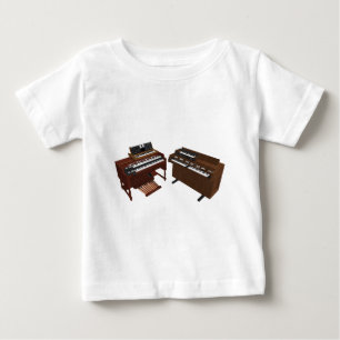 Camiseta Para Bebê Teclados Vintage: Modelo 3D: