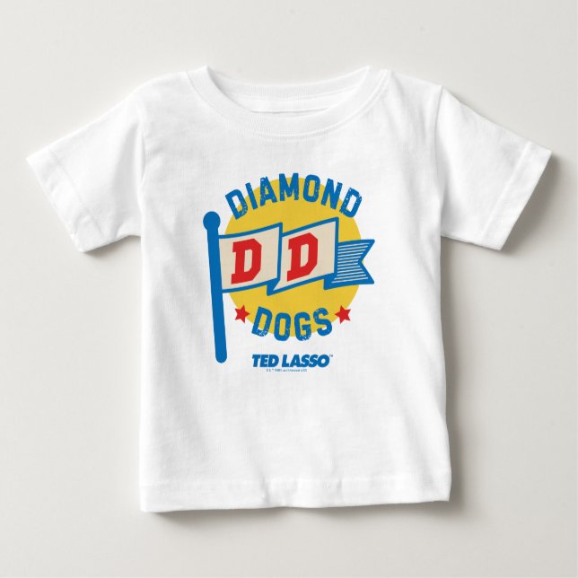 Camiseta Para Bebê Ted Lasso | Gráfico da Pensão de Cães Diamantes (Frente)