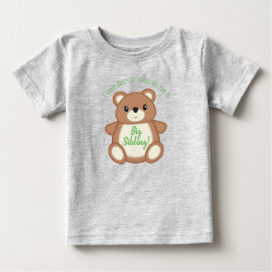 Camiseta Para Bebê Teddy Bear Big Sister Irmão