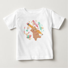 Camiseta Para Bebê Teddy's Back to School Illustration