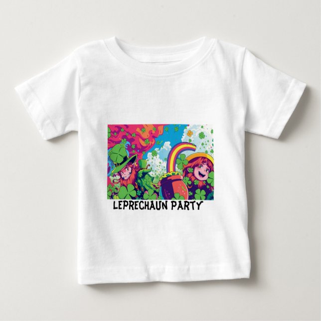 Camiseta Para Bebê Tee Cyber-Kid do Partido Leprechaun (Frente)