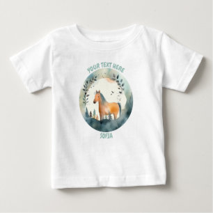 Camiseta Para Bebê Tee de Cavalo Personalizado