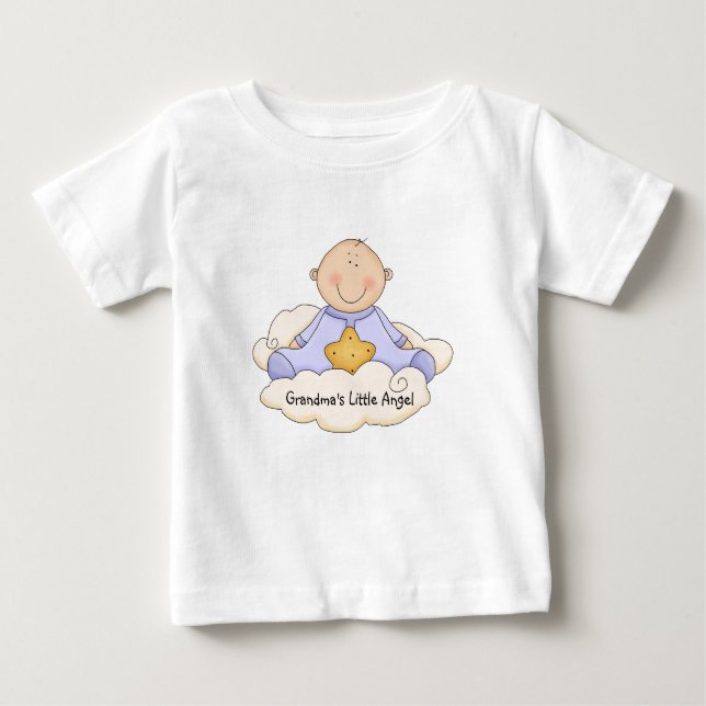 Camiseta Para Bebê Tee do Angel Baby Boy da vovó (Frente)