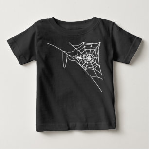 Camiseta Para Bebê teia branca e aranha, truque ou travessura, hallow