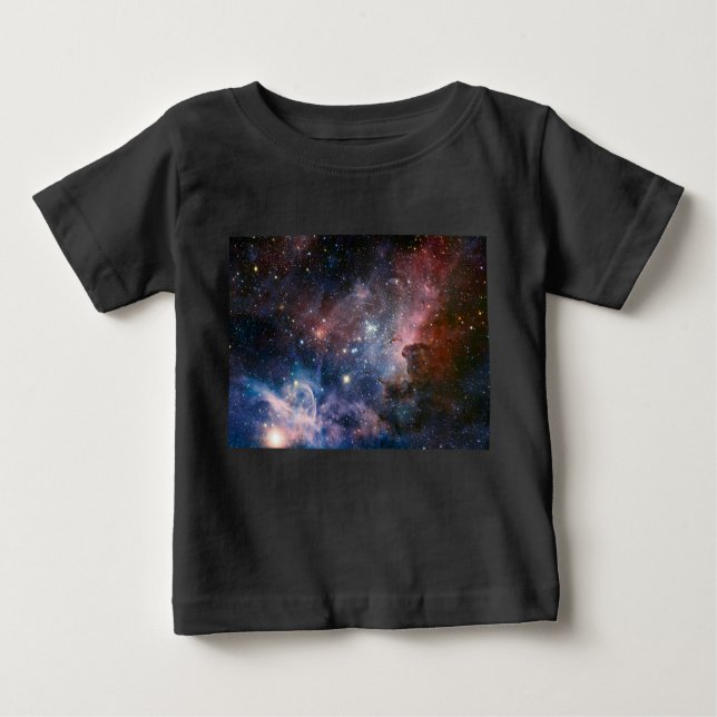 Camiseta Para Bebê Telescópio do Hubble da Nebulosa Vermelha e Azul (Frente)