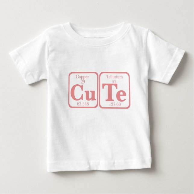 Camiseta Para Bebê Telúrio de cobre (CuTe) -- Rosa (Frente)