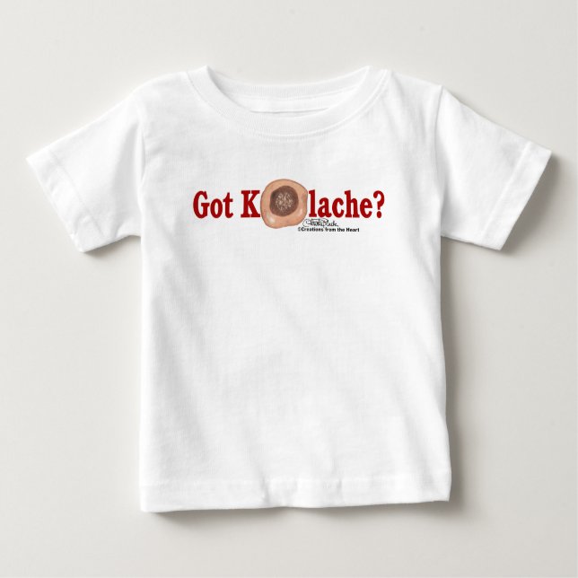 Camiseta Para Bebê Tem Kolache? roupa criança (Frente)