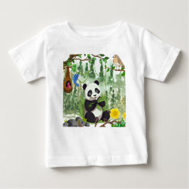 Camiseta Para Bebê Tema da selva do Panda