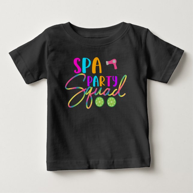 Camiseta Para Bebê Tema de Aniversário Engraçado no Esquadrão do Part (Frente)