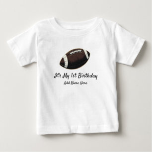 Camiseta Para Bebê Tema de Futebol Personalizado Aniversário de Um An