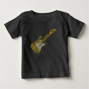 Camiseta Para Bebê Tema de Música de Guitarra Elétrica Eletrônica Dig