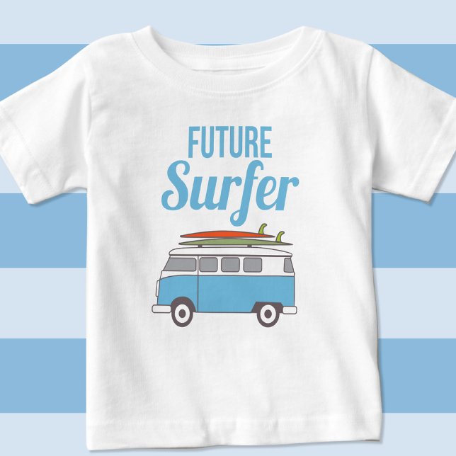 Camiseta Para Bebê Tema do Surf retrovisor do Kombi (Criador carregado)