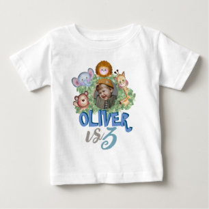 Camiseta Para Bebê Tema do trem fotográfico de animais giros