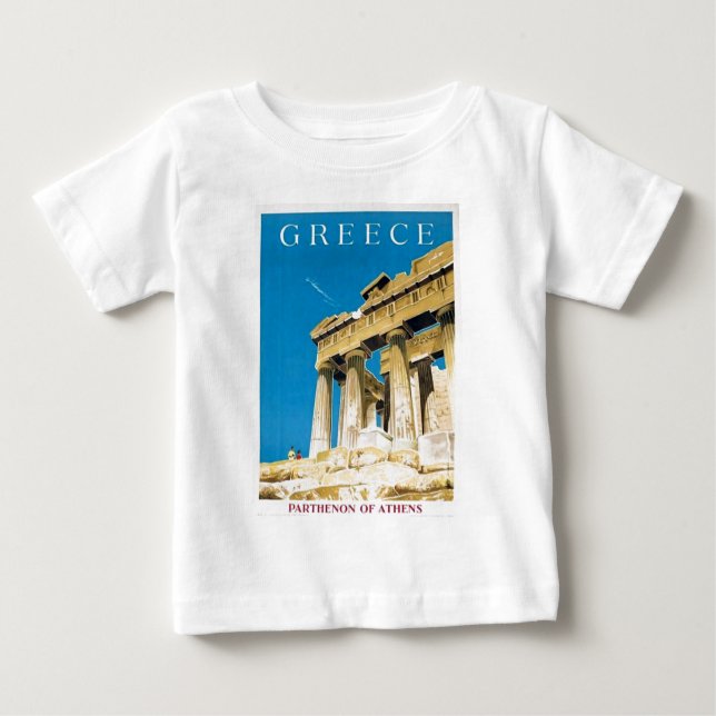 Camiseta Para Bebê Templo de Partenon da Grécia de Atenas viagens vin (Frente)