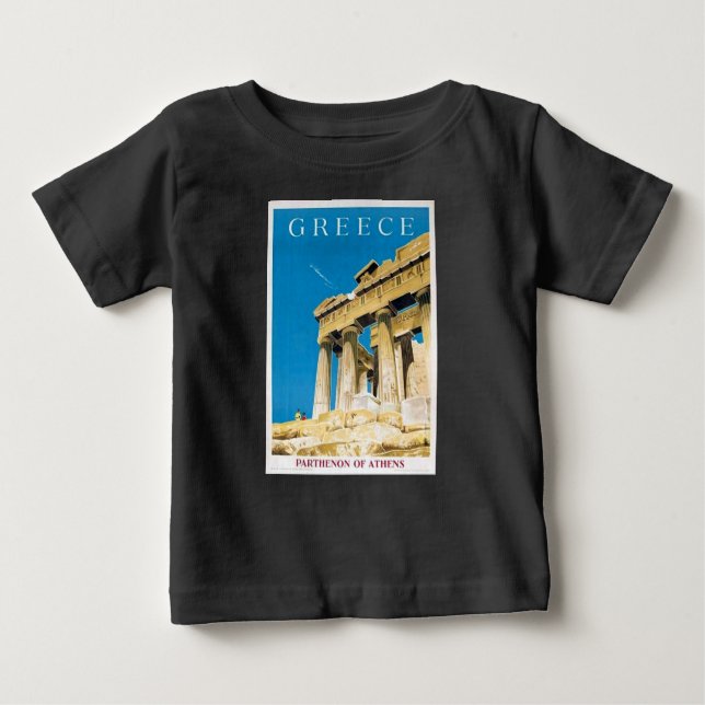 Camiseta Para Bebê Templo de Partenon da Grécia de Atenas viagens vin (Frente)