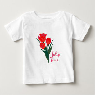 Camiseta Para Bebê Tempo da tulipa