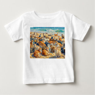 Camiseta Para Bebê Tempo de lazer para gatos