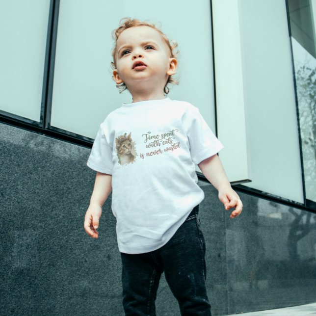 Camiseta Para Bebê Tempo Gasto Com Gatos Cachorros Cachorros Design (Criador carregado)