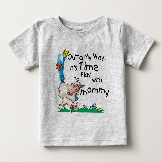 Camiseta Para Bebê Tempo para jogar com a Mamãe2 (Frente)