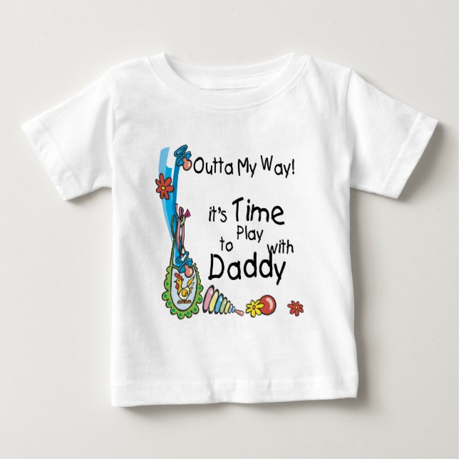 Camiseta Para Bebê Tempo para jogar com o Pai (Frente)