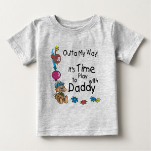 Camiseta Para Bebê Tempo para jogar com o Pai2