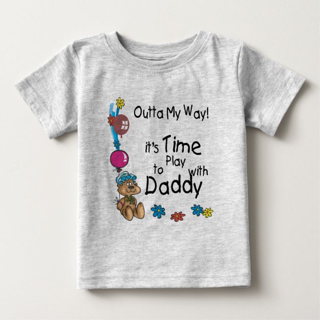 Camiseta Para Bebê Tempo para jogar com o Pai2 (Frente)