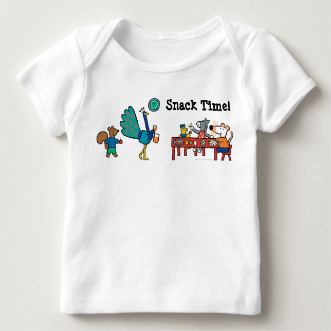 Camiseta Para Bebê Tempo pré-escolar de Maisy e de petisco dos amigos (Frente)