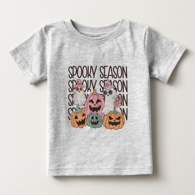 Camiseta Para Bebê Temporada Assustadora do Halloween (Frente)
