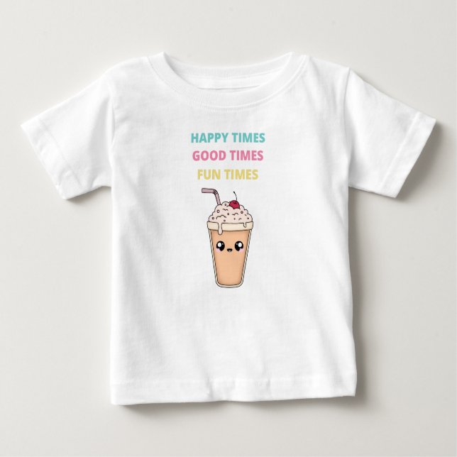 Camiseta Para Bebê Tempos felizes, Bons Tempos, Tempos Divertidos, Ca (Frente)
