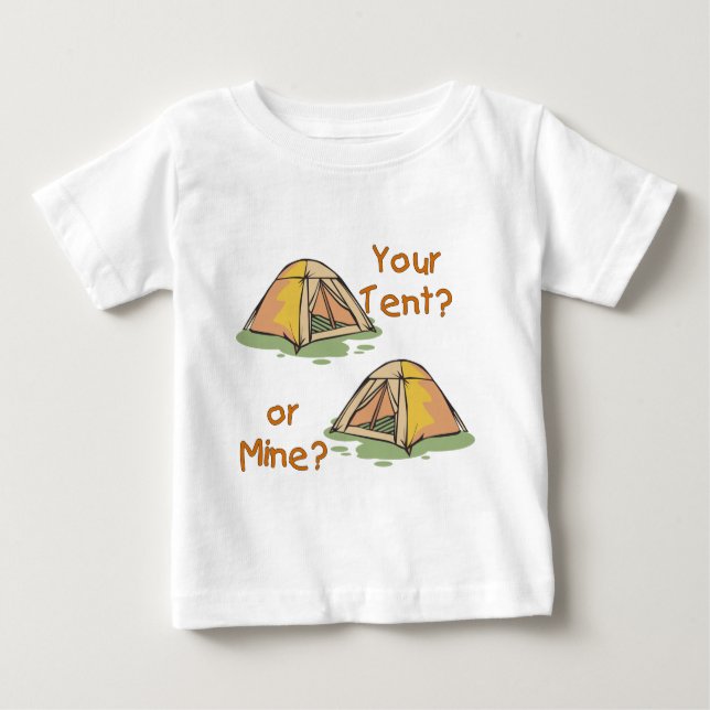 Camiseta Para Bebê Tendas de acampamento (Frente)