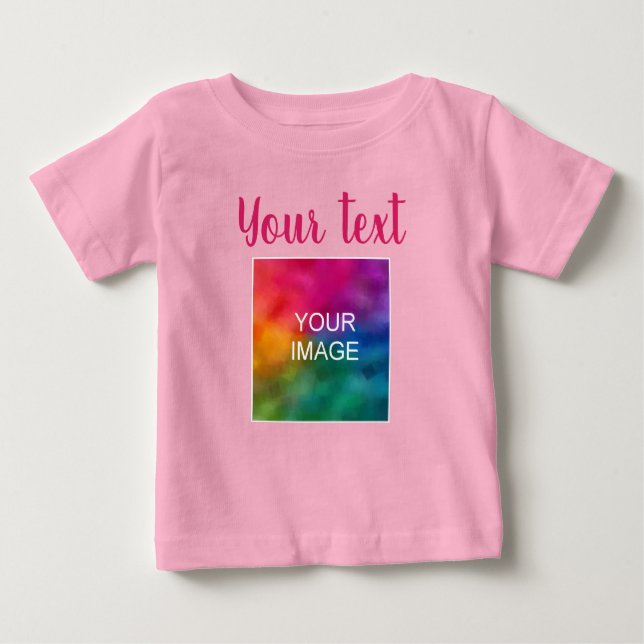 Camiseta Para Bebê Tendência Rosa de Texto do Script Manuscrito de Im (Frente)