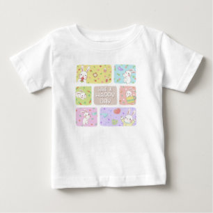 Camiseta Para Bebê Tenha Um Feliz Dia: Óptica Ilustração De Coelhinho