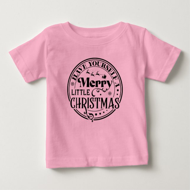 Camiseta Para Bebê Tenha um Natal Feliz (Frente)