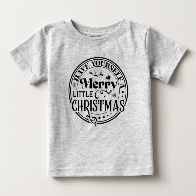 Camiseta Para Bebê Tenha um Natal Feliz (Frente)