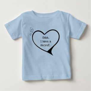 Camiseta Para Bebê Tenho um irmão grande secreto, personalizável