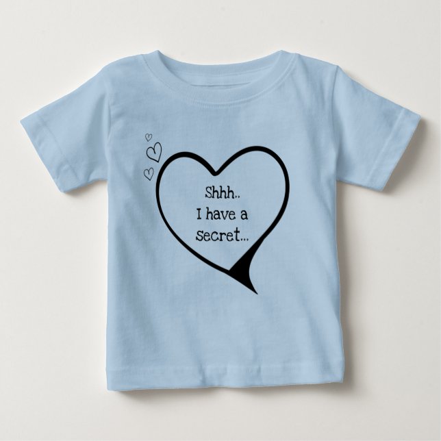 Camiseta Para Bebê Tenho um irmão grande secreto, personalizável (Frente)