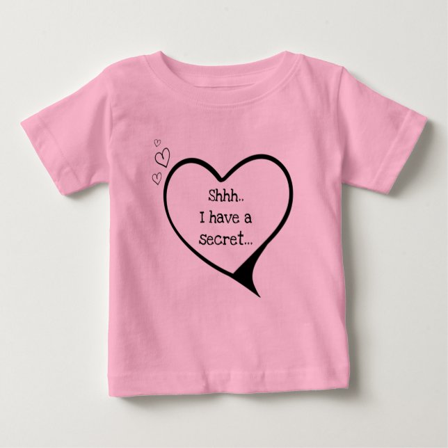 Camiseta Para Bebê Tenho uma irmã grande e secreta, personalizável (Frente)