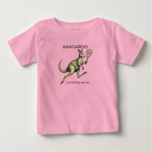 Camiseta Para Bebê Tenista Canguru - Arte Divertida de Animais