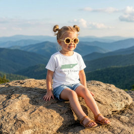 Camiseta Para Bebê Tennessee Caseiro | Cores Editáveis Mapa do Estado