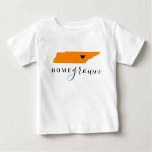 Camiseta Para Bebê Tennessee Caseiro Laranja e Preto