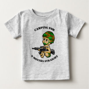 Camiseta Para Bebê Terno de acampamento da criança do bebê