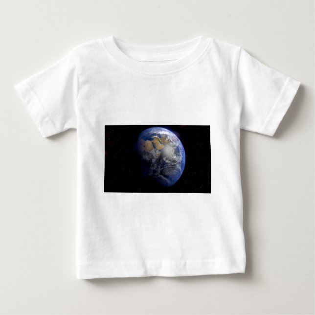 Camiseta Para Bebê Terra Azul do Espaço Inspiracional (Frente)