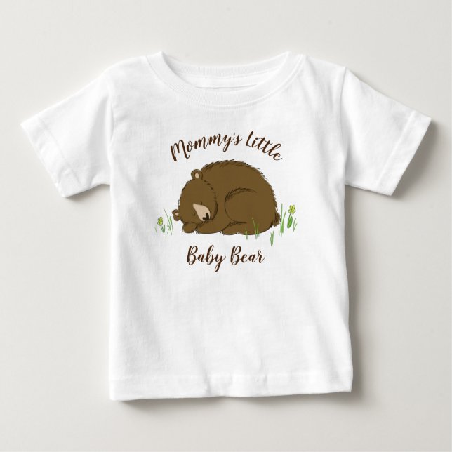 Camiseta Para Bebê Terra Chá de fraldas do Urso Dormindo (Frente)