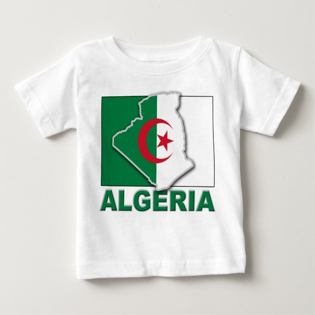 Camiseta Para Bebê Terra da bandeira de Argélia (Frente)