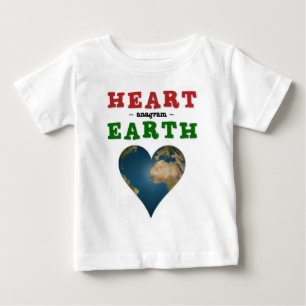 Camiseta Para Bebê Terra em forma de coração