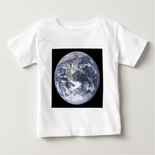 Camiseta Para Bebê Terra "O Mármaco Azul" parece da Apolo 17