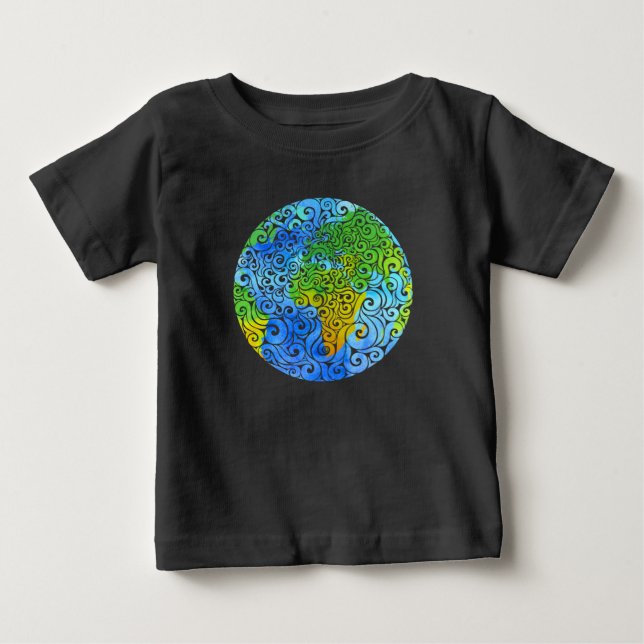 Camiseta Para Bebê Terra suave (Frente)